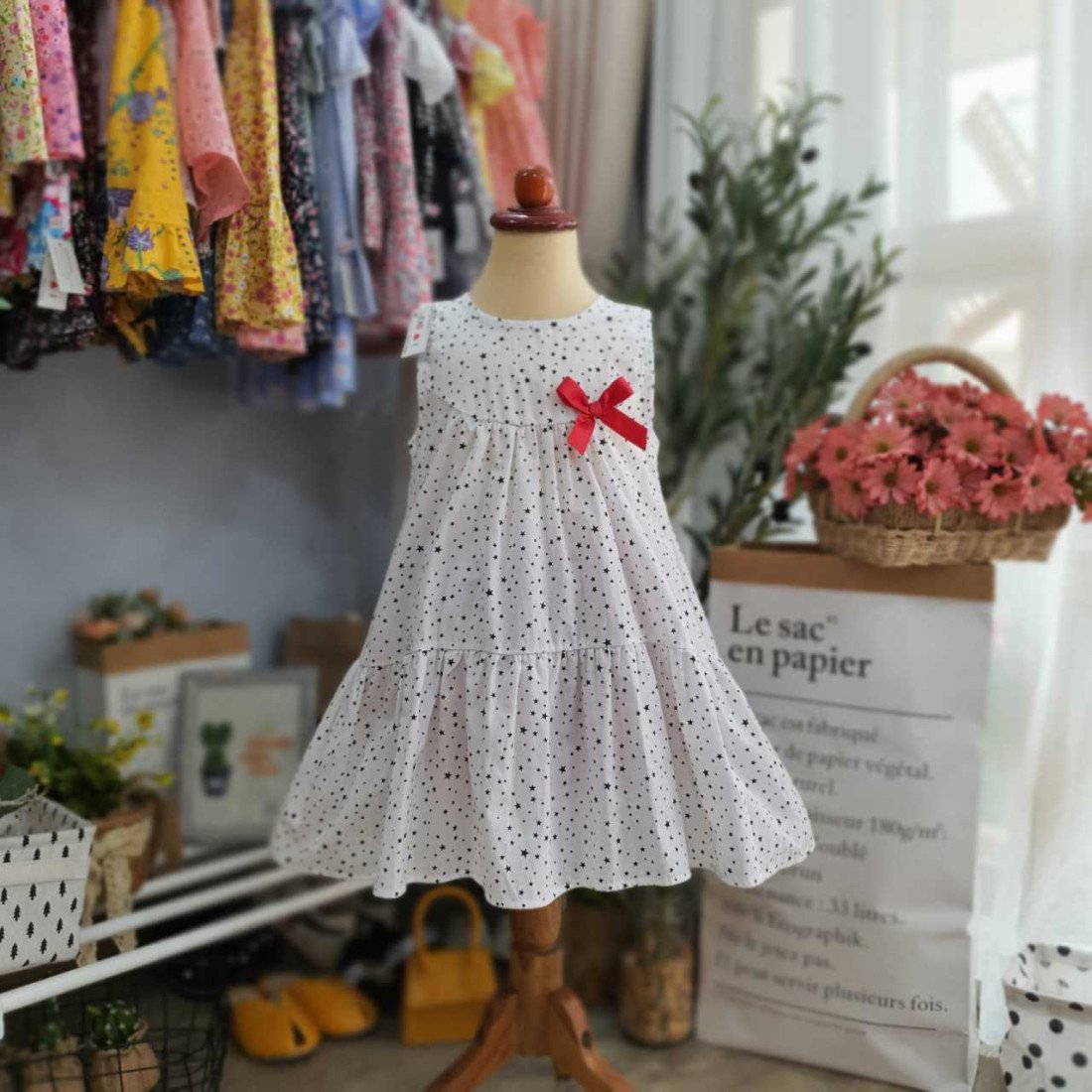 Váy sát nách thô hoa 2 tầng - V50135-